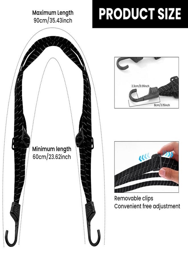 STHIRA® 2 Piece Heavy Duty Bungee Cord with Hook Motorcycle Frame Luggage Strap 90cm Bicycle Elastic - Image 2